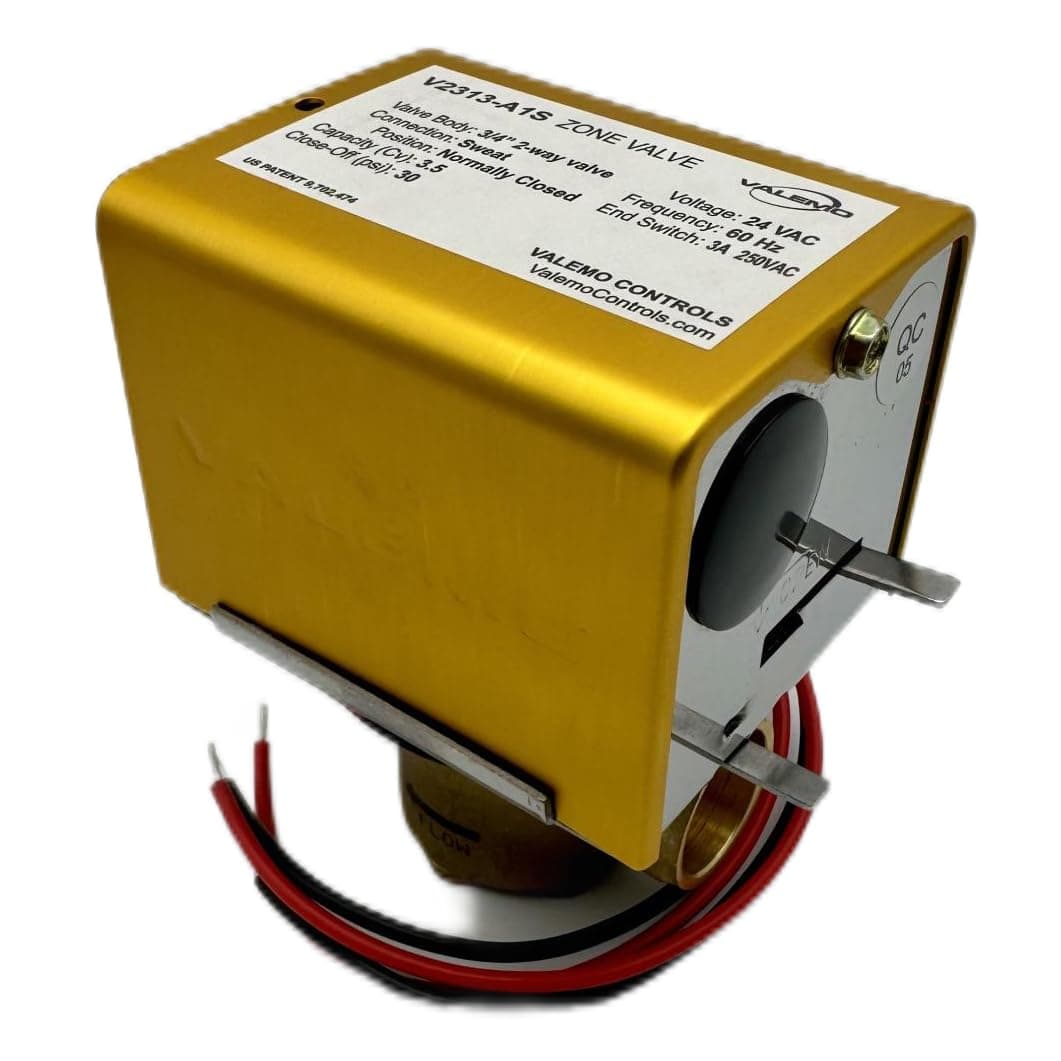 V2313-A1S Motorized Zone Valve, 2-way 3/4, Sweat, 24 VAC with End Switch