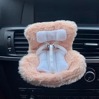 Accessories for Labubu Dolls，Safety seat，Car Plush Doll Sofa, Car Decoration Sofa, Display Dolls，Protect Dolls，Suitable for Labubu or 17-cm Plush Dolls（no Dolls） (Light Brown)