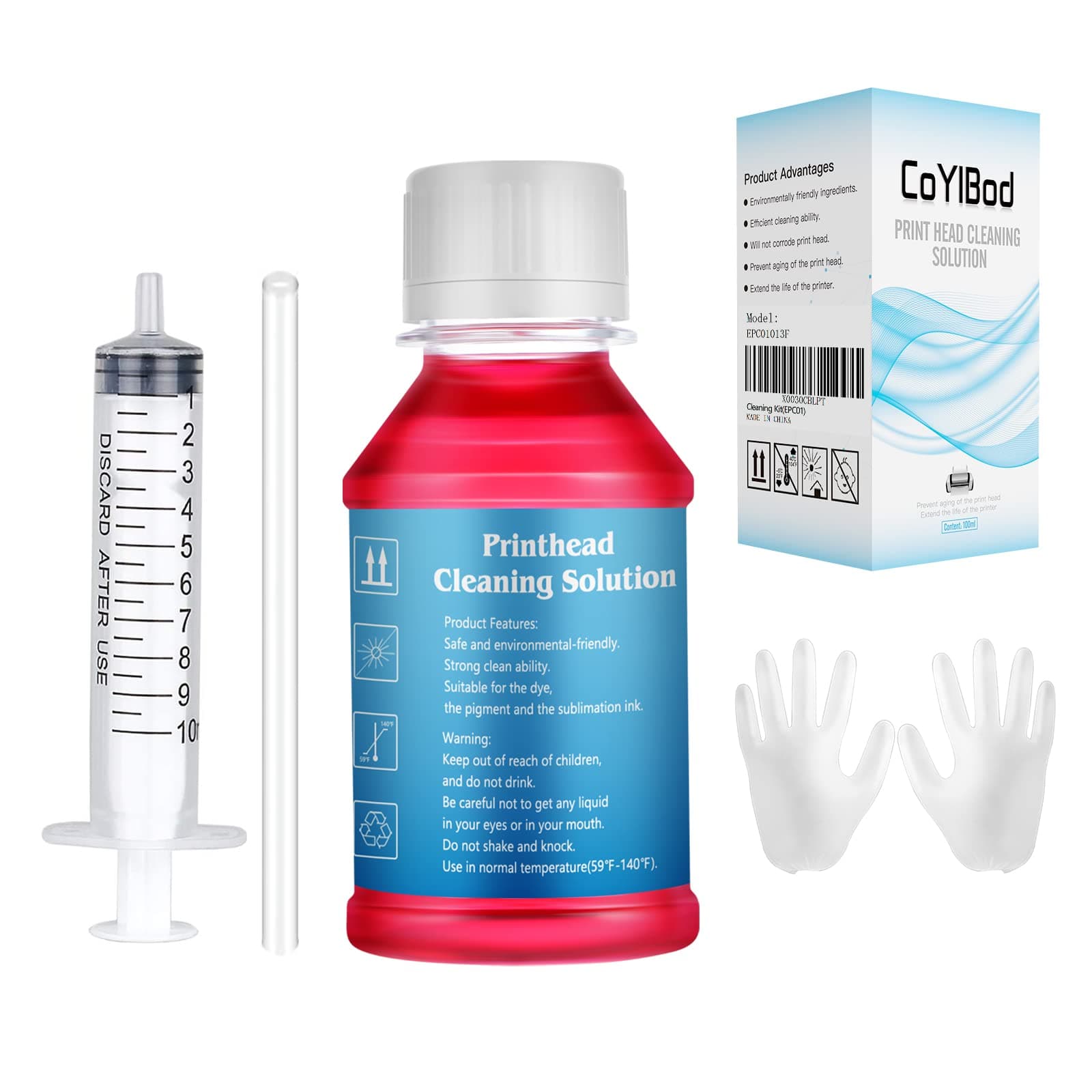 Inkjet Printers Printhead Cleaning kit for Epson Workforce 325 323 320 845 840 645 635 633 630 545 435 60-3.4oz 100ml Nozzle Cleaner