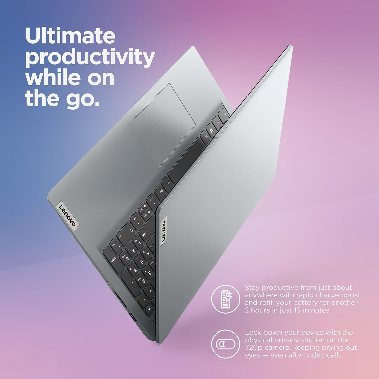 - IdeaPad 1 Student Laptop, Intel Dual Core Processor, 12GB RAM, 256GB SSD + 128GB eMMC, 15.6" FHD Display, 1 Year Office 365, W11H, Wi-Fi 6, SD Card Reader, Grey, Additional 1 Yr ADP