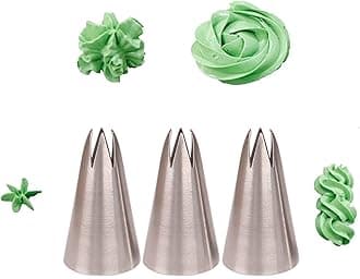 1M Piping Nozzle Set,3 Pcs Icing Nozzles 1M,Seamless 1M Open Star Piping Tip,1M Nozzle for Cake Decorating