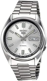 Seiko SNXS73 Men's 5 Automatic Stainless-Steel Bracelet Watch (White)