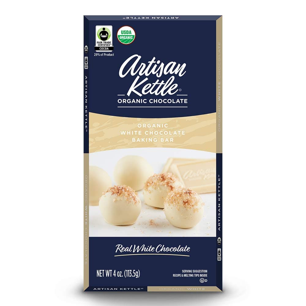 Artisan Kettle Organic White Chocolate Baking bar, 4 Oz (Pack Of 12)