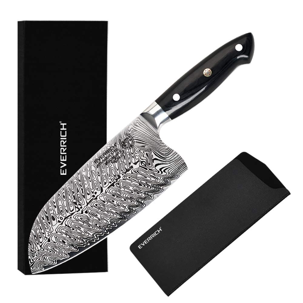 7" Cleaver Knife Damascus Fishbone Pattern Chef Knives Kitchen knives Laser Damascus steel Sharp Cleaver Slicing