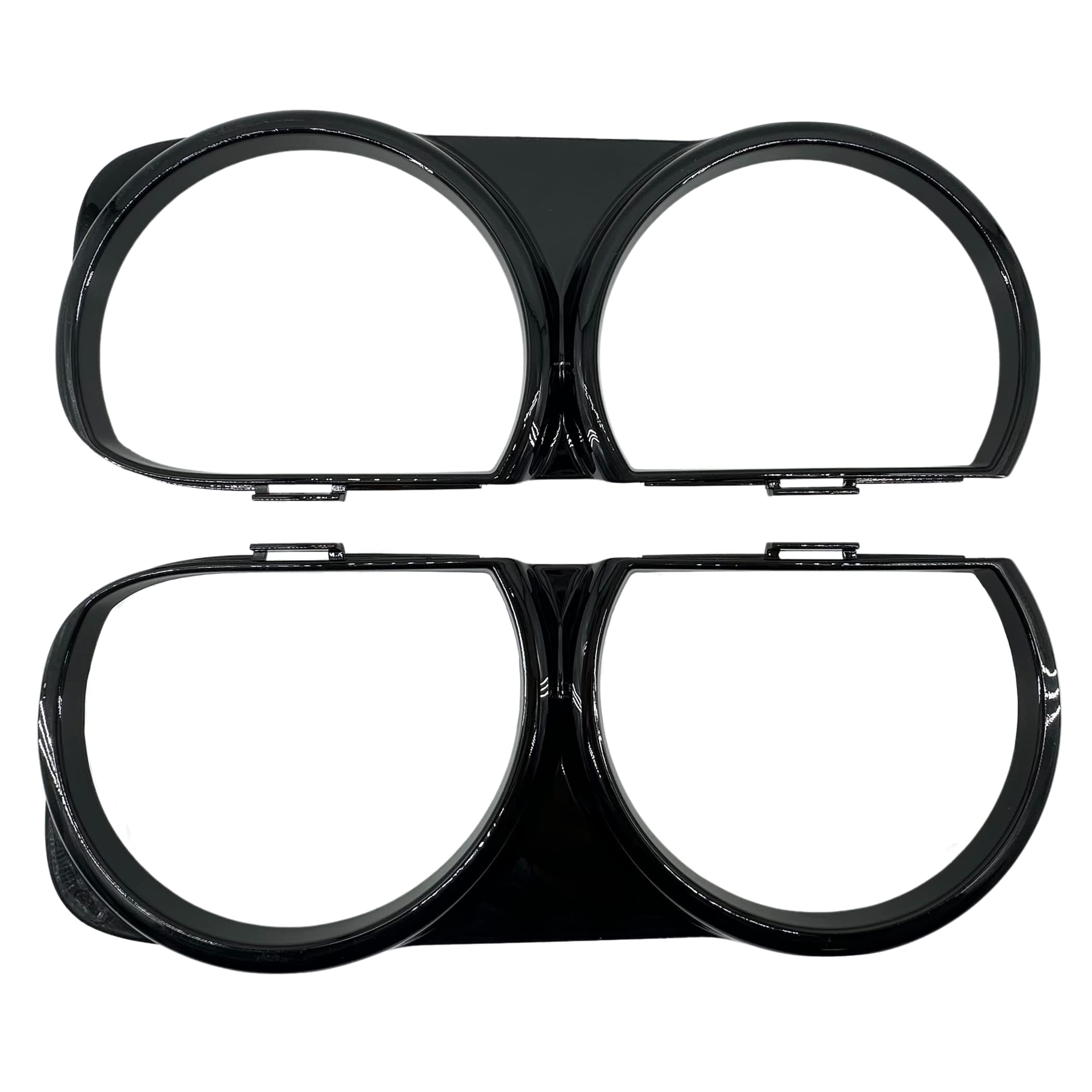 Pair Front Headlight Lamp Bezel Trim Left & Right Compatible with 2015-2021 Dodge Challenger Replace 68259052AB, 68259053AB, CH2511101, CH2510101