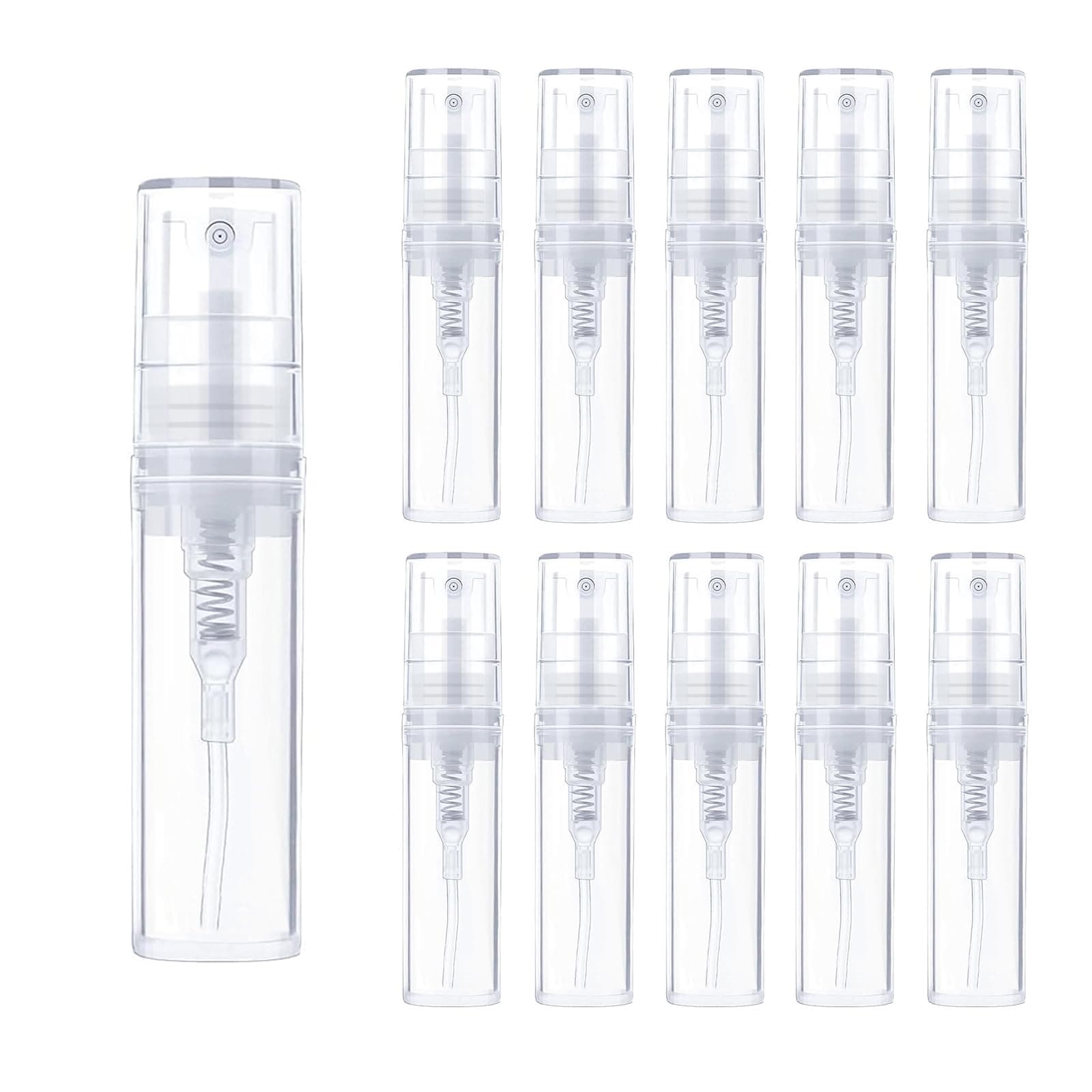 10pcs 2ml Refillable Mini Spray Atomizer Empty Bottles Clear Little Travel Perfume Sample Spray Bottles with Fine Mist Spray Tops Portable Perfume Liquid Sample Bottle Sprayer