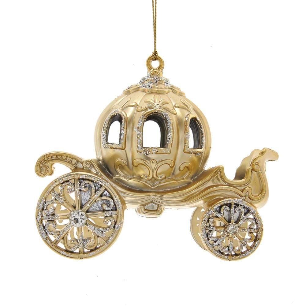 Plastic Metallic Gold Carriage Ornament