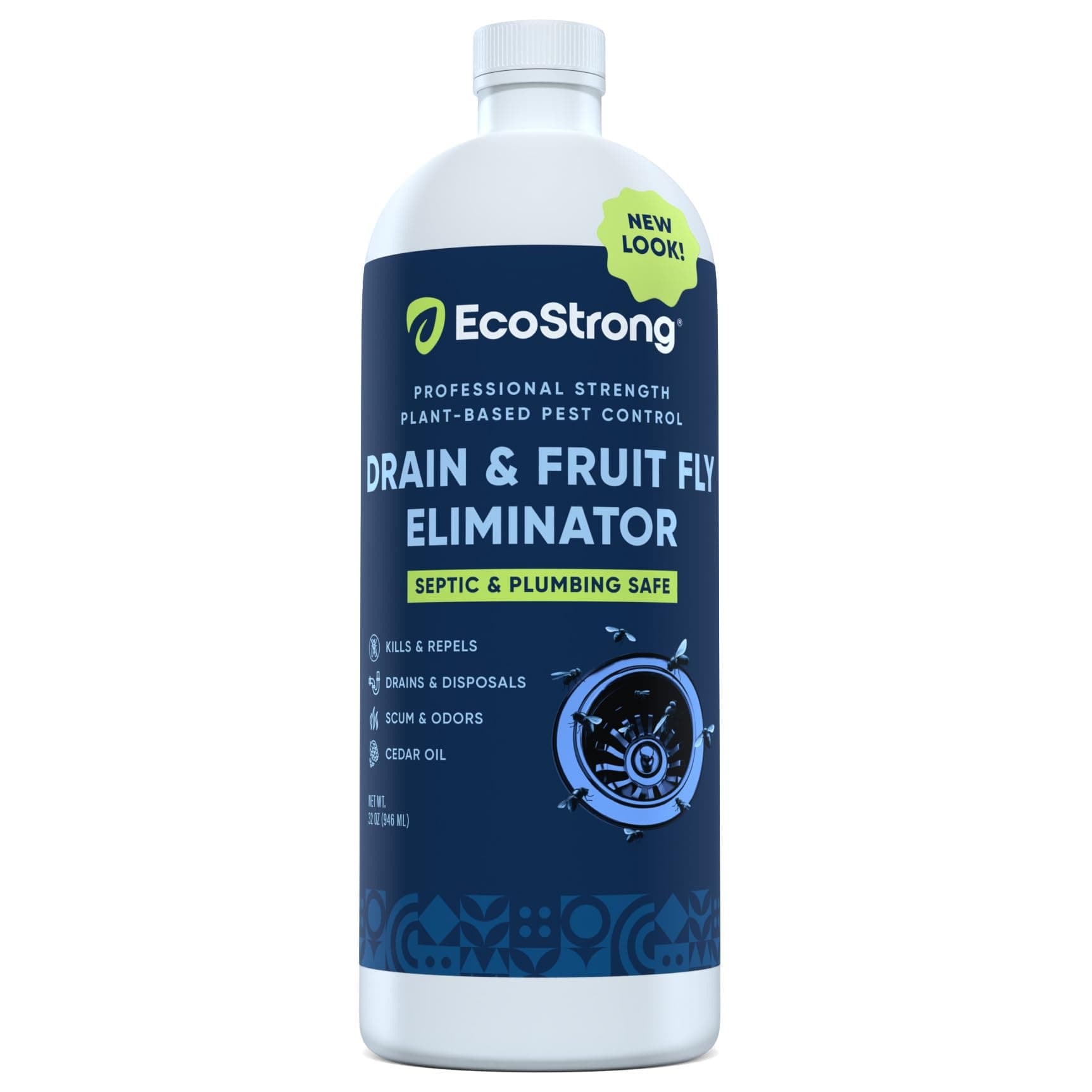 Fruit Fly Drain Treatment | Drain Fly Eliminator | Eliminates Gnats, Sewer Flies and More - Works in All Drains - 32 Fl Oz