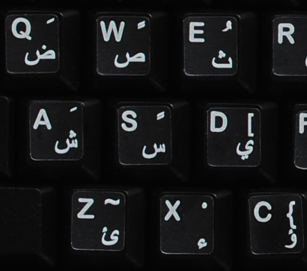 Arabic Stickers for Keyboard with White Letters Transparent for Computer LAPTOPS Desktop