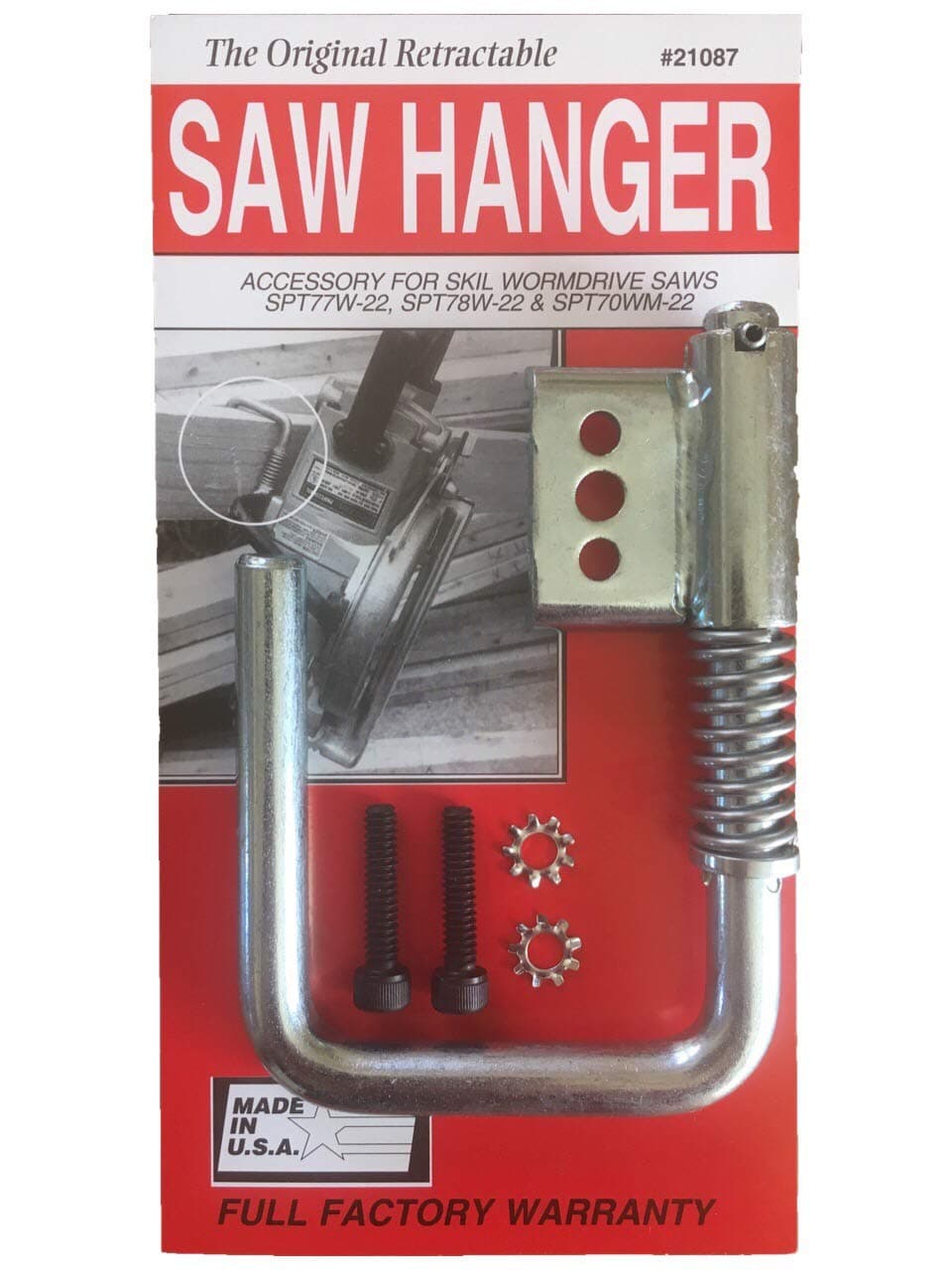 Original Retractable Saw Hanger (Red #21087) - Hook Accessory for Skil Wormdrive Saws