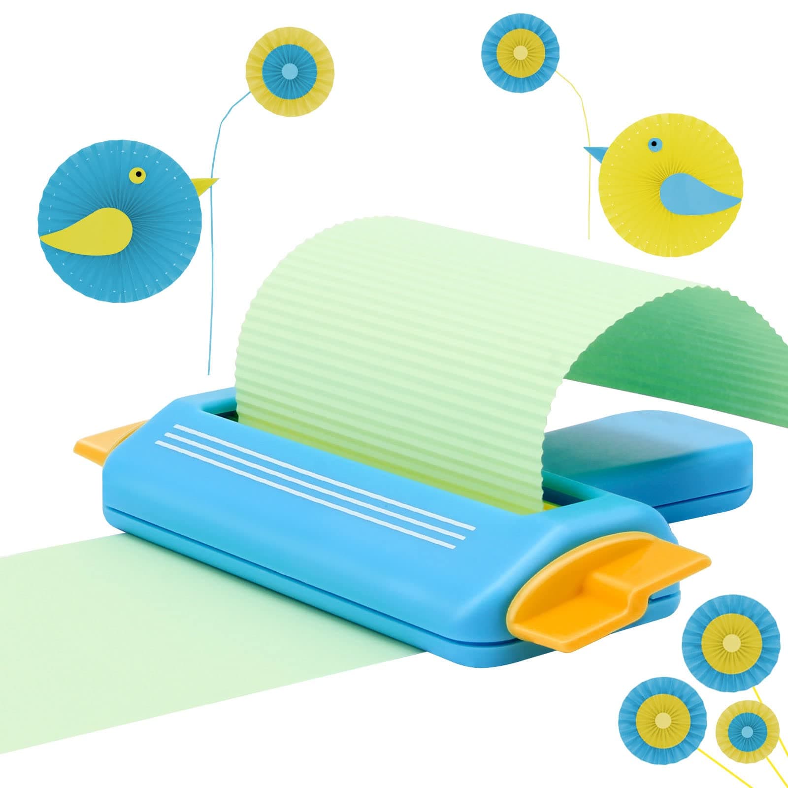 Paper Crimper Tool Wave Shape Making Tool, Pletpet Small Paper Crimper for Crafts DIY Arts Card Stock and Scrapbooking Decoration Making（Blue）