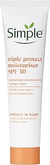 Simple Protect 'N' Glow SPF 30 for Glowing Skin Triple Protection Moisturizer Non-Chalky Vitamin C Face Cream, 40 ml