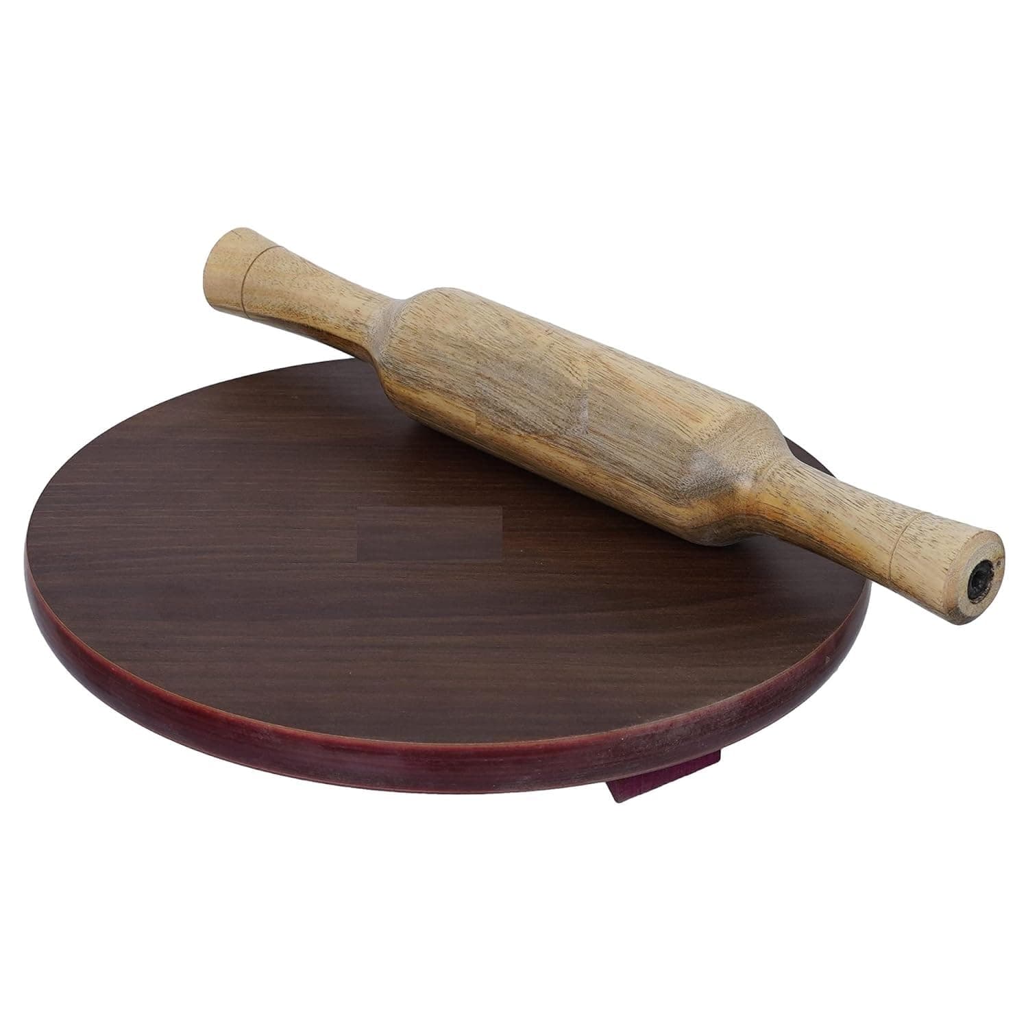 RJ kitchenware Store Chakla belan roti maker rolling pin board 10 Inch Plywood Chakla with 12Inch Wooden Belan for Home & Kitchen (10 in, Plywood)