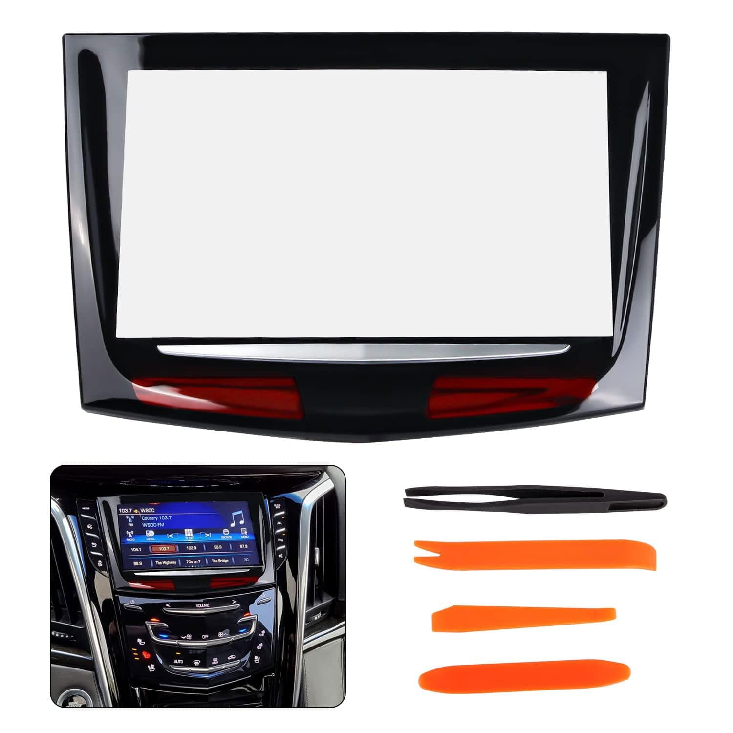 CUE Touch Screen Display Replacement Compatible with 2013 2014 2015 2016 2017 Cadillac ATS Escalade SRX XTS ELR CTS CTS-V with Trim Removal Tool Replace 22980208 23388826