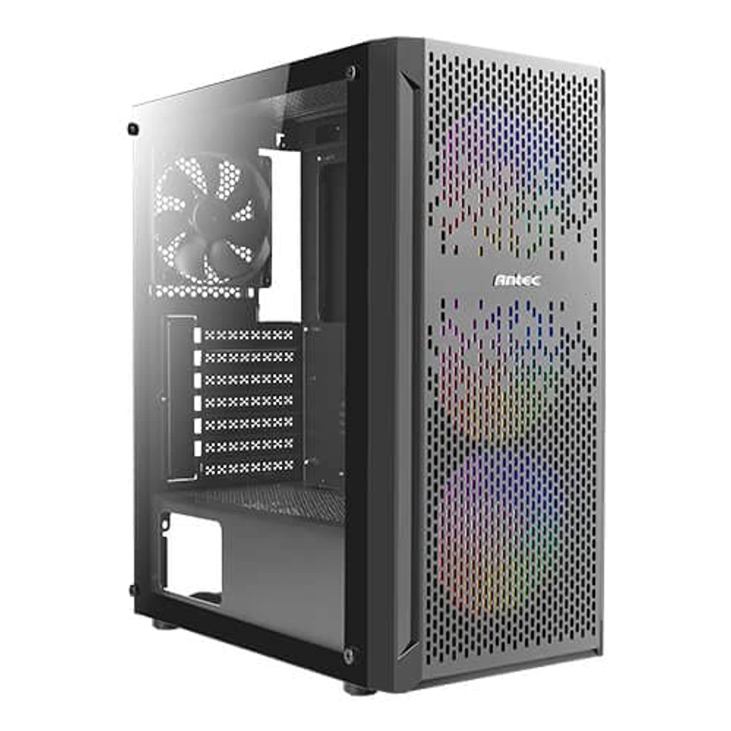 Antec NX Series NX290 Mid-Tower E-ATX Gaming Case, 3 x 120mm RGB fans & 1 x 120mm Fan Included, Tempered Glass Side Panel, 360mm Radiator Support, RGB Gaming Cabinet - Black