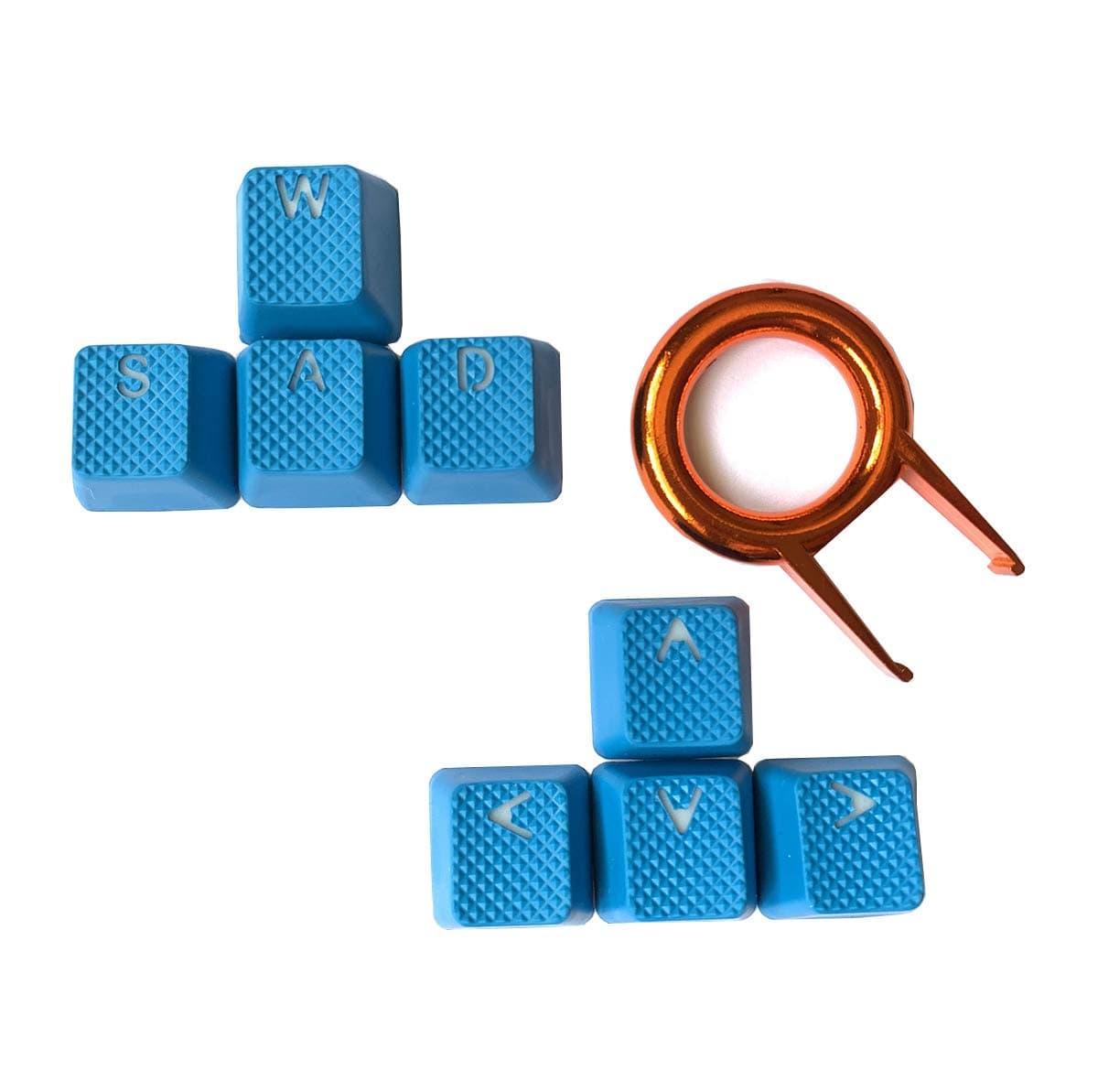 Tai-Hao Rubber Gaming Backlit Keycaps Set - 8 Keys Rubberized DoubleShot Key Caps for Cherry MX Mechanical Keyboards - Blue