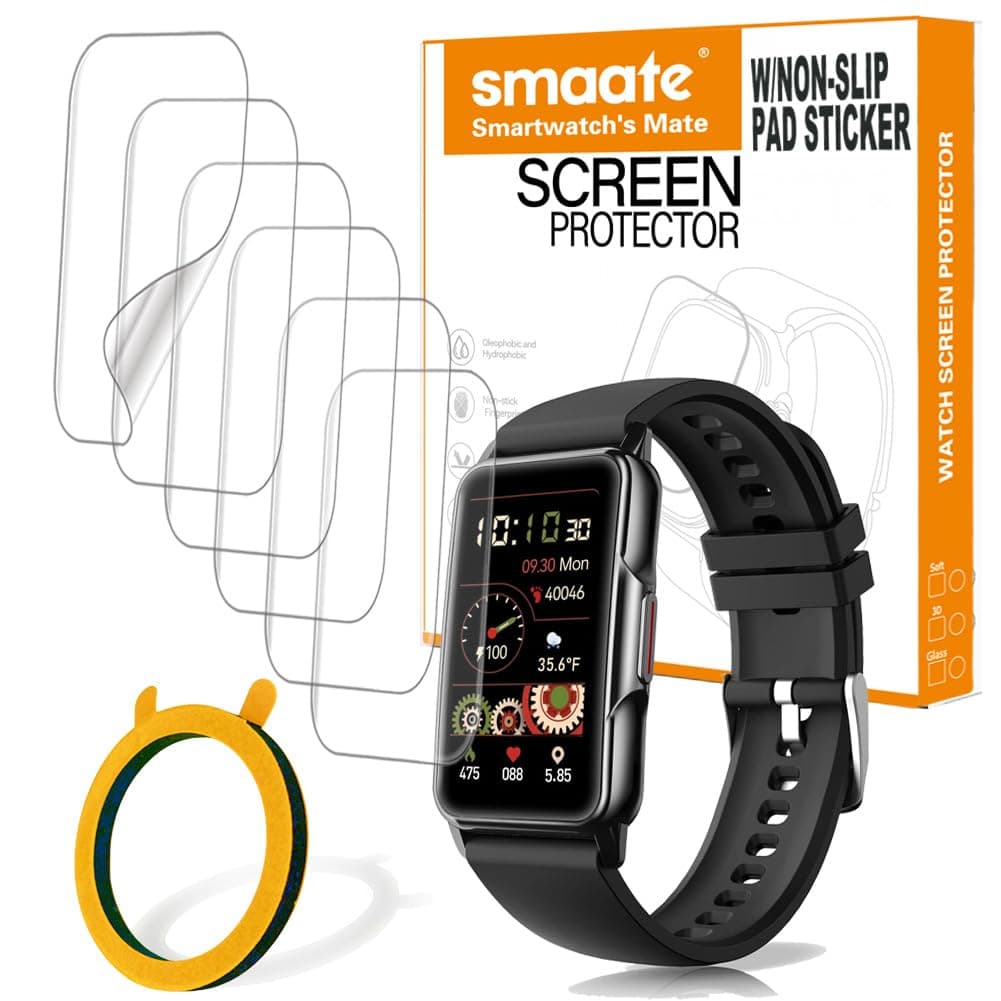 Screen Protector Compatible with Bestinn 1.47" and Mindrose H80 1.47” smartwatch, Soft TPU, 6 pieces, Bubble Self-healing
