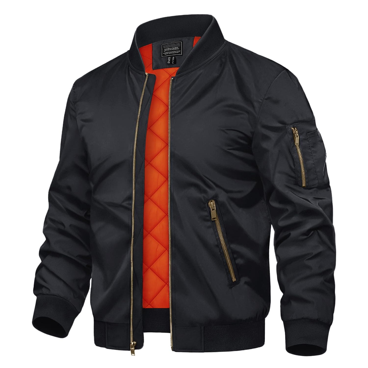 Men's Jackets-Bomber Jacket Fall Winter Warm Windbreaker Full Zip Casual Padded Coats