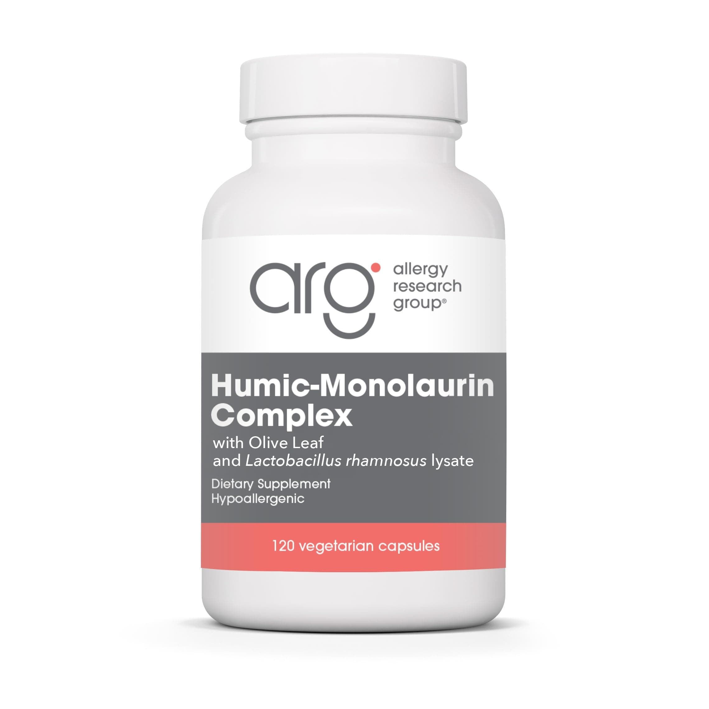 Allergy Research Group - Humic-Monolaurin Complex - With Olive Leaf, Immune Support - 120 Vegetarian Capsules