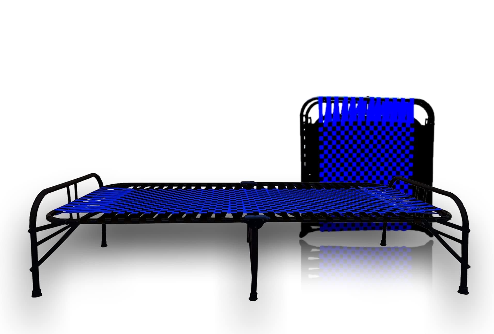 Folding Bed Single for Sleeping Portable Single Folding Bed Space Saving Heavy Duty Foldable Bed Frame/Khat Cot for Sleeping Bed Sturdy Metal Bed Frame Space Saving Design 3X6 Feet, Blue