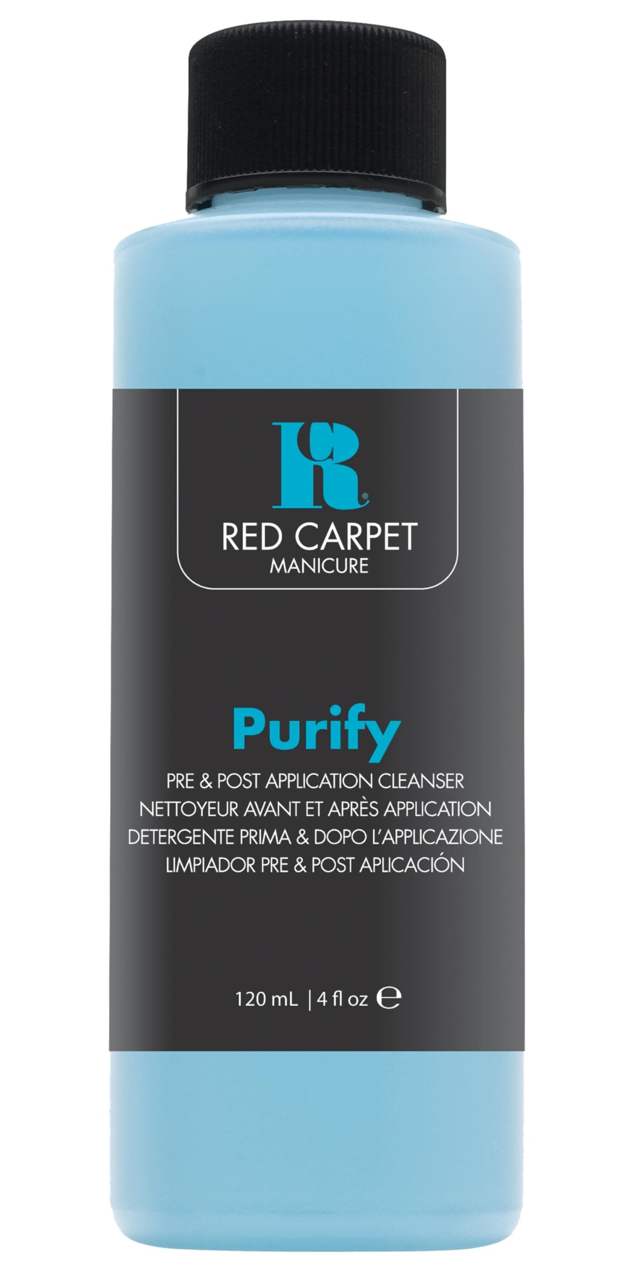 Red Carpet Manicure Purify Pre & Post Application Cleanser, Professional Nail Cleaner for Gel Polish, Removes Tacky Residue & Enhances Glossy Finish, Nail Prep & Gel Polish Cleanser, 120ml
