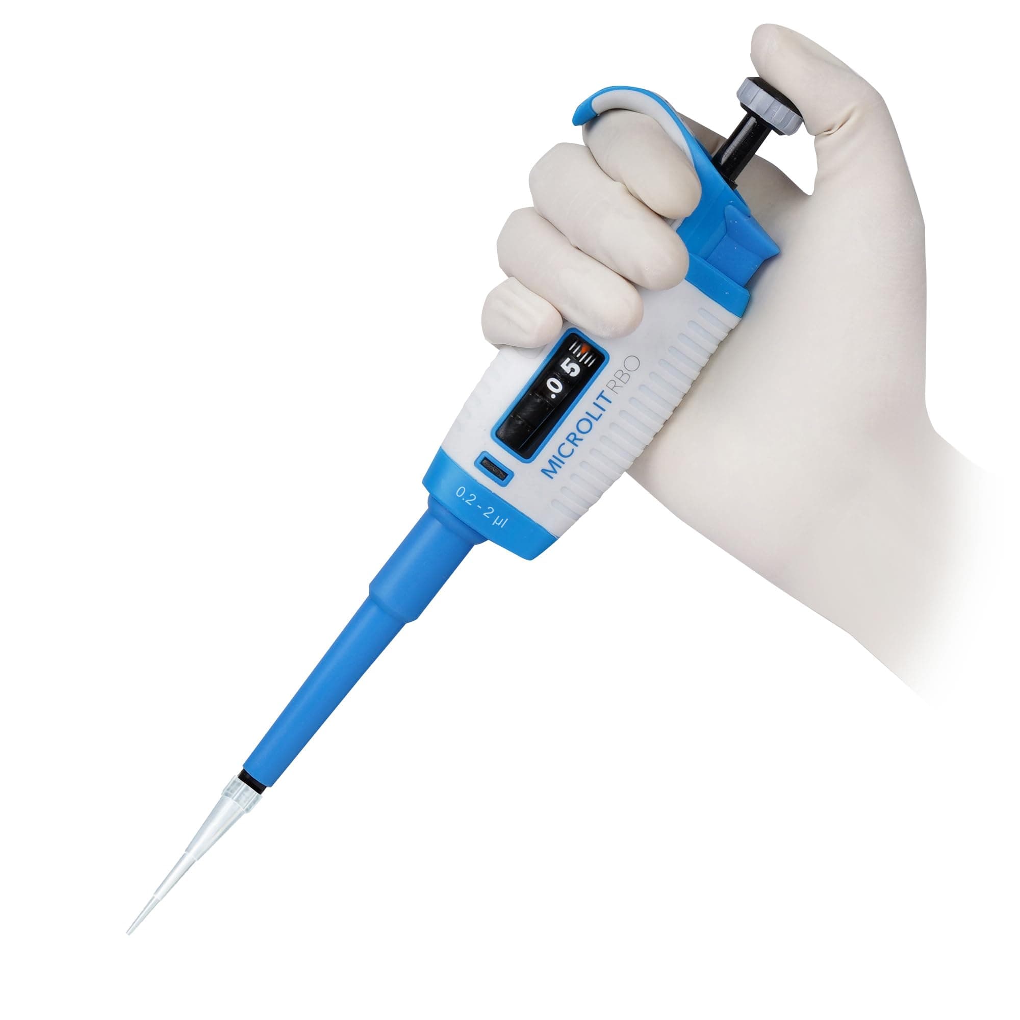 MICROLIT - Single-Channel Pipettes with Adjustable Volume, Accurate and Calibrated Micropipette for 0.2-2ul Liquid Capacity, Compatible with 10ul Pipette Tips