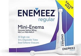 Enemeez 283mg Docusate Sodium Mini Enemas/Stool Softeners - Constipation Relief for Adults, 35 Count