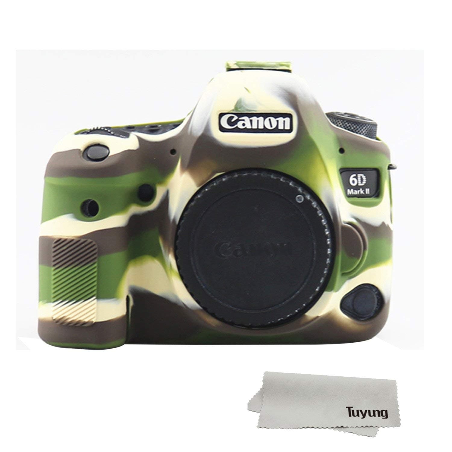 6D Mark II Silicone Case, TUYUNG Camera Housing Case Protective Cover Skin, Compatible with Canon EOS 6D Mark II, Army Green