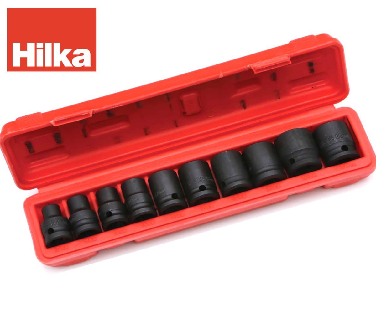 Hilka Pro-Craft 10 Piece Impact Socket Set 1/2" square drive - For use on impact wrenches, windy guns