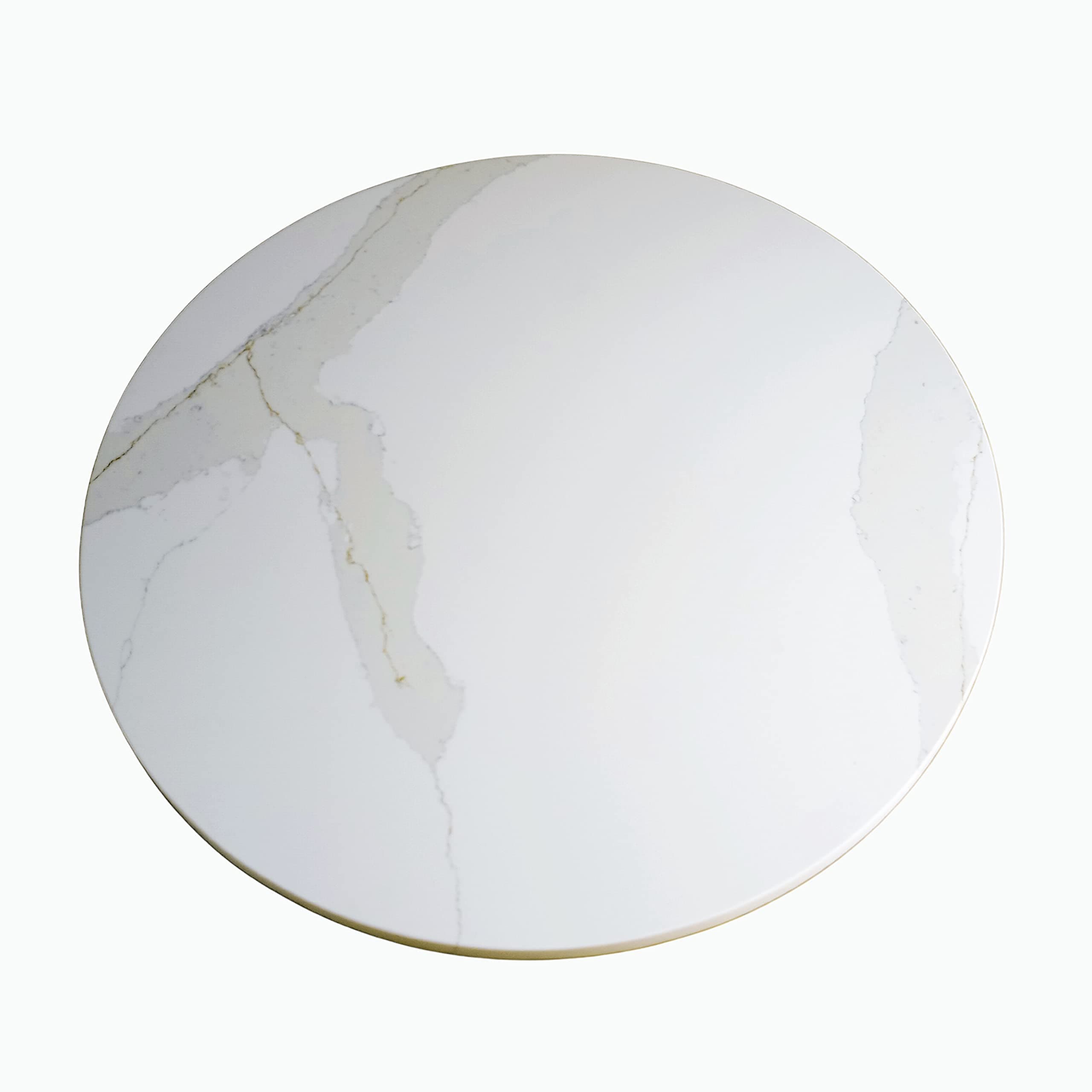 Marble Quartz Lazy Susan Turntable Rotating Serving Tray Large Dining Table Centerpiece - 34 Inch