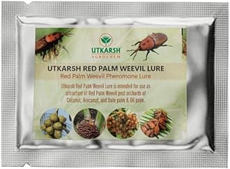 Utkarsh Red Palm Weevil Rhynchophorus Ferrugineus Pheromone Lure for Catching Insects of Red Palm Weevil in Coconut Palm, Date Palm, Oil Palm & Areca Nut Palm with RPW Magnet - 5 Lures