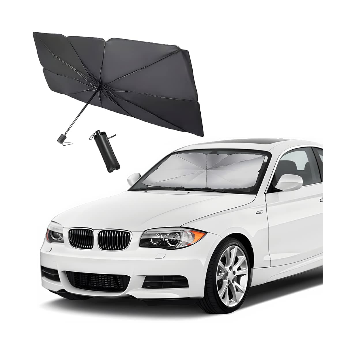 Windshield Sunshade Umbrella, Car Front Window Visor Blocks UV Rays, Car Sun Shade Umbrella, Folding Heat Protection Auto Sun Shield Cover, Windscreen Shade Universal for Truck（Big）