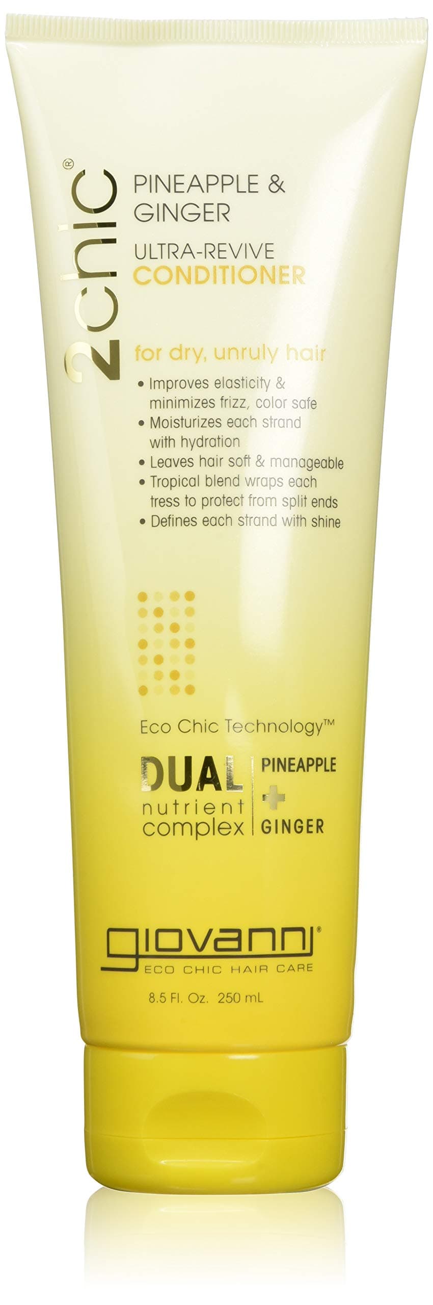 2chic Ultra-Revive Conditioner - Moisturizing Conditioner with Pineapple & Ginger, Coconut, Guava, & Aloe Vera Helps Dry Unruly Hair, Paraben Free, Color Safe - 8.5 oz