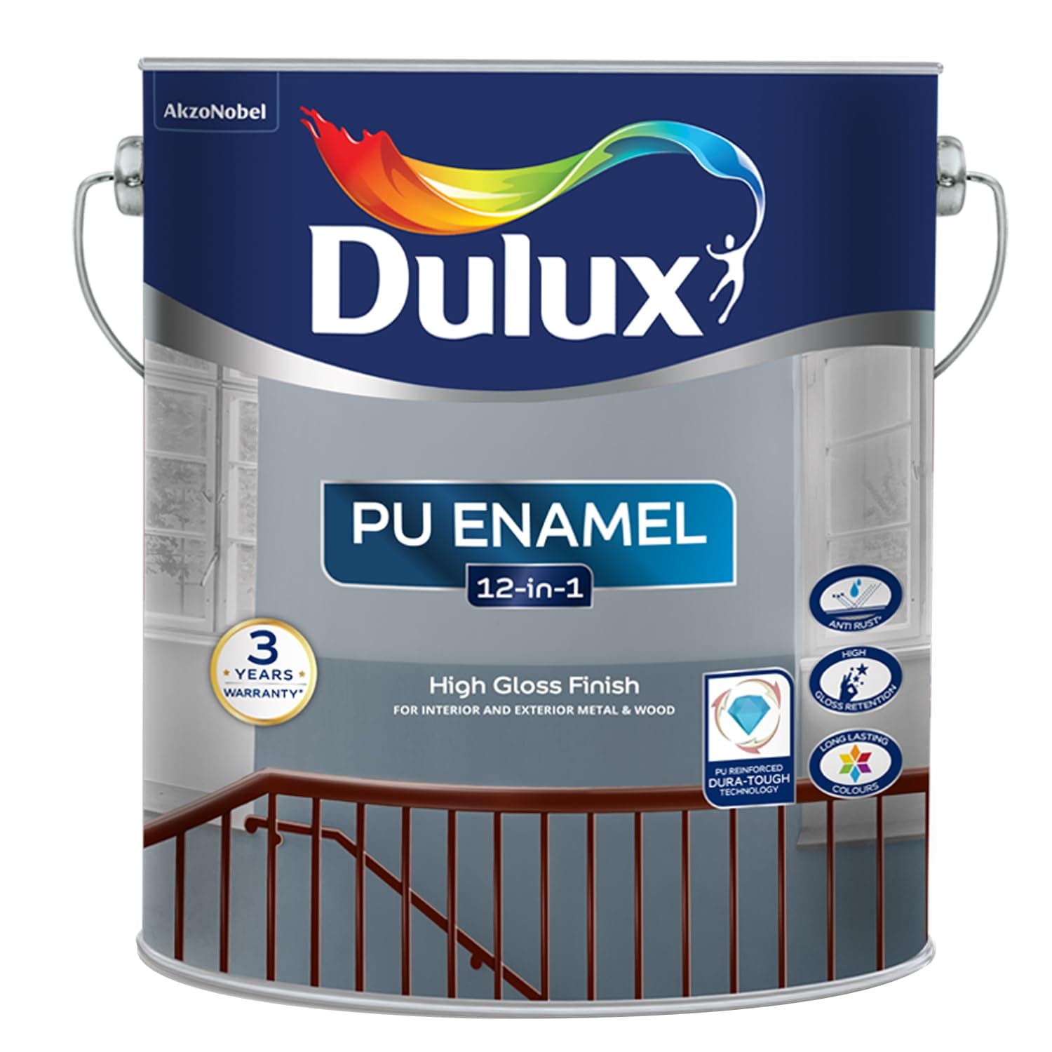 PU Enamel White 500 ml High Gloss Finish Paint for Interior Exterior Metal & Wood Surfaces with Fast Drying Anti-Rust & Complete Coverage