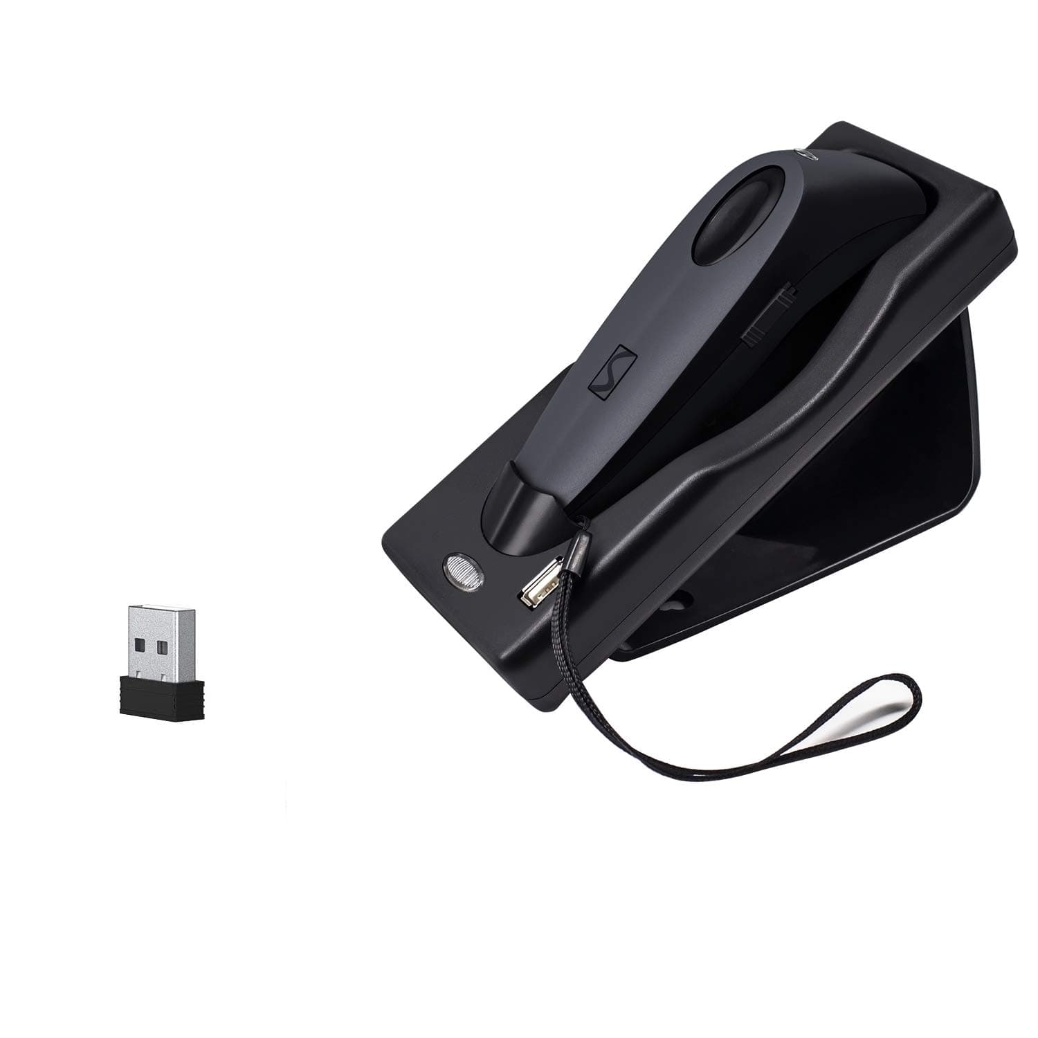 Alacrity 2D 1D QR Barcode Scanner with Charging Cradle, Bluetooth & 2.4GHz Wireless & Wired USB 3in1, Digital Code Reader for PC laptop tablet smart phone Windows Mac iOS Android