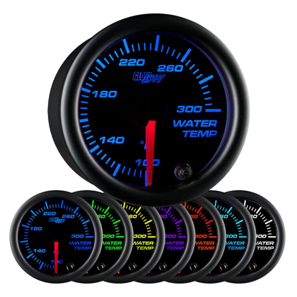 GlowShift Black 7 Color Water Temperature Gauge