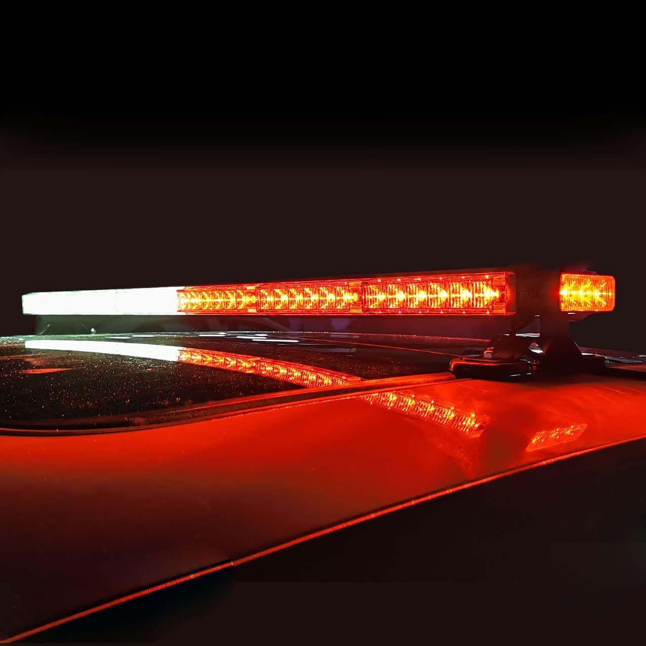 38.2 Inch 78 Led Strobe Flashing Light Bar Double Side Emergency Hazard Warning Lighting Bar with Magnetic for Car Truck Roof Safety-Amber White(6-Bar)