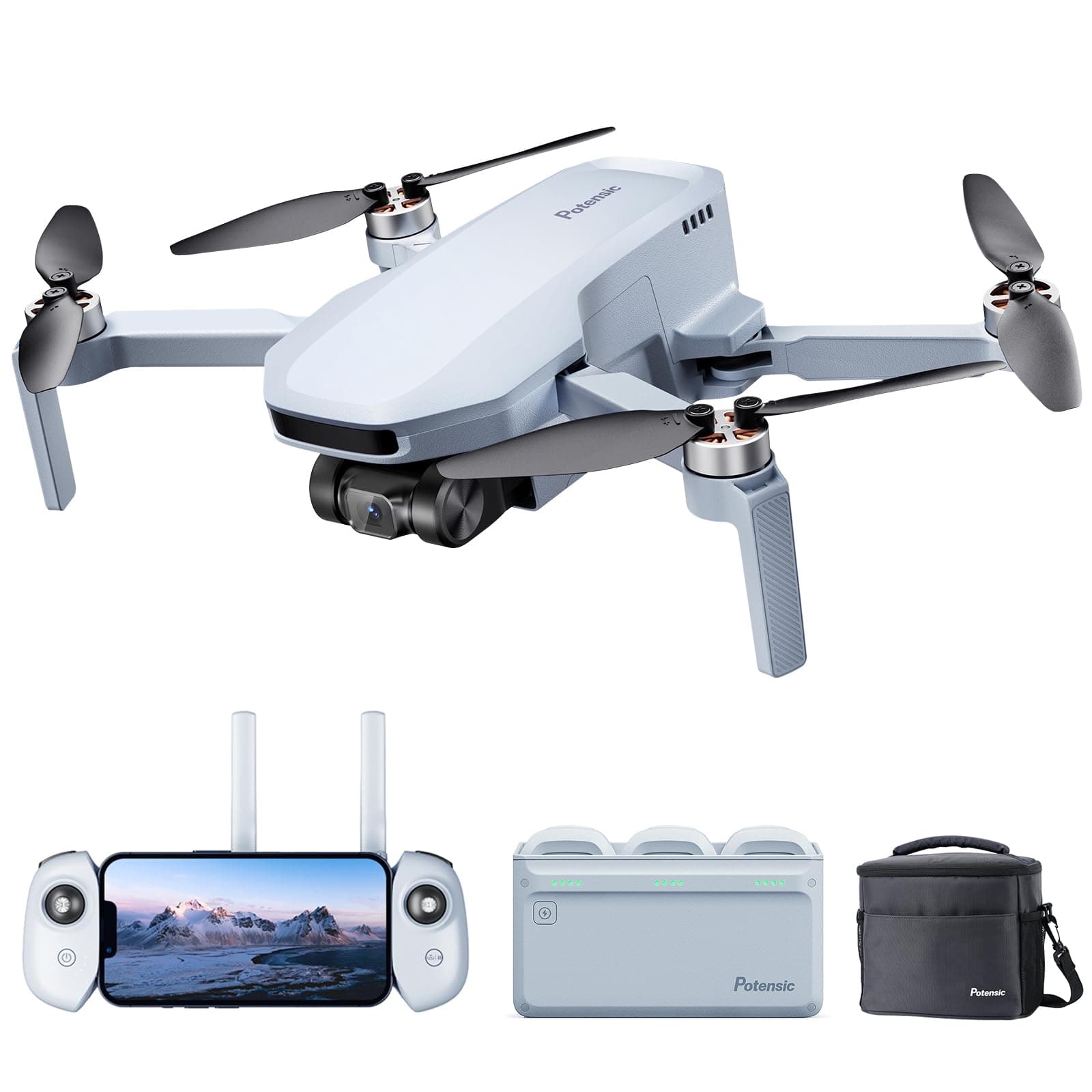 ATOM SE GPS Drone with 4K EIS Camera, Under 249g, 93 Mins Flight, 4KM FPV Transmission, Brushless Motor, Max Speed 16m/s, 60W Fast Parallel Charging Hub, Fly More Combo