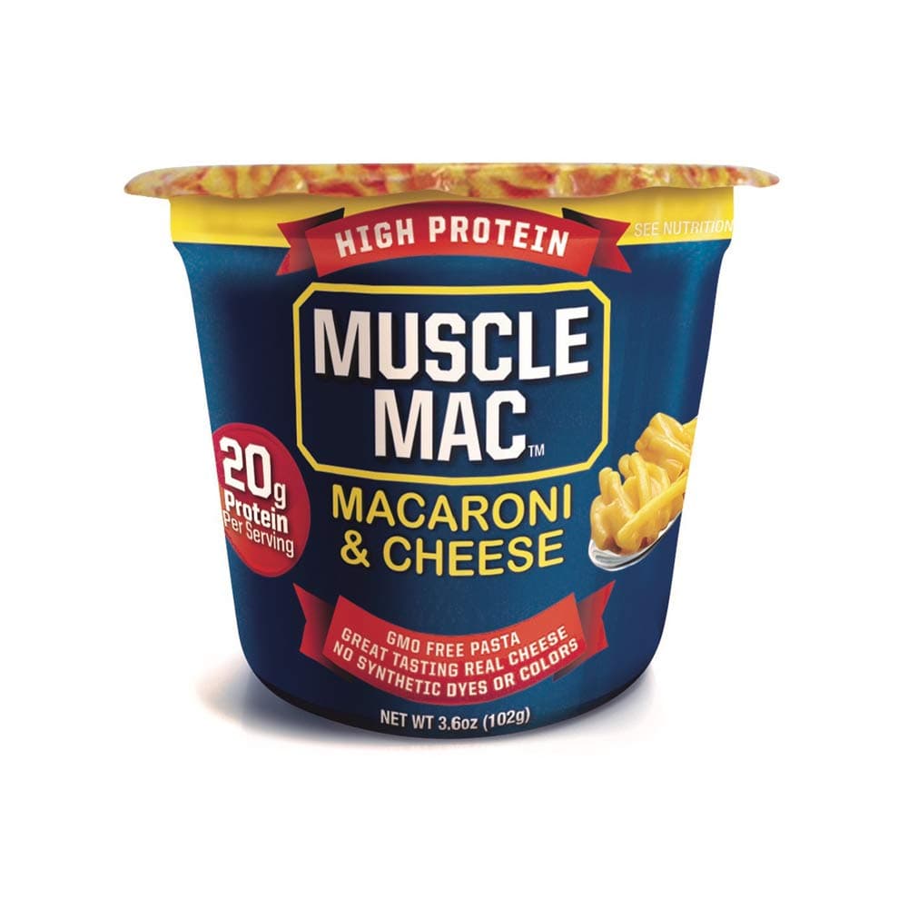 Muscle Mac | Macaroni and Cheese Microwavable Mega Cups, 20 Grams Of Protein Per Serving, Real Cheese, Non-GMO, 3.6 Ounce (Pack of 12)