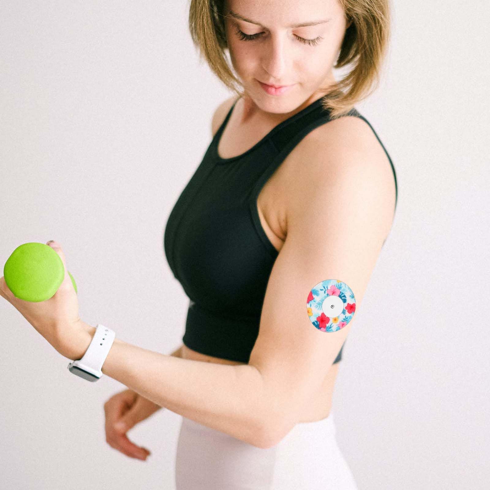 25pcs Sensor Covers for Libre 1/2, Waterproof Flower Pattern Blood Sugar Monitor Patch Adhesive Patches Sensor Sticker Accessories Compatible with Libre(5 Styles)