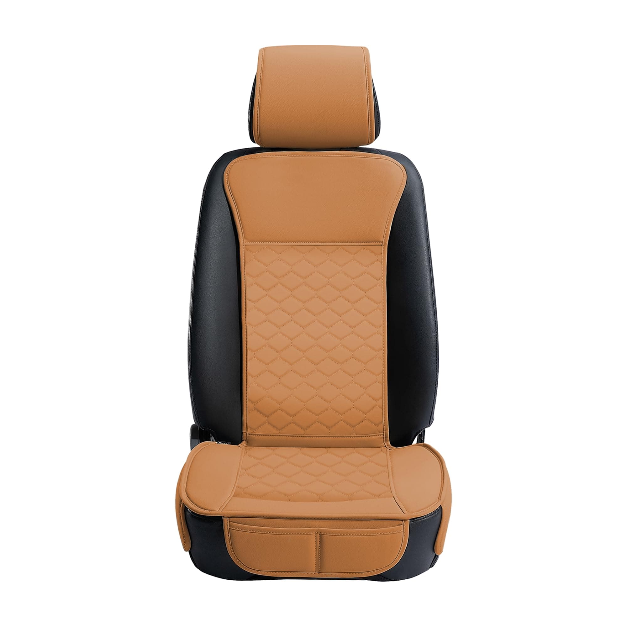 Elantrip 2PCs Front Car Seat Covers Leather Car Seat Protector Universal fit for Most Cars SUVs and Trucks Water Proof Seat Protector Whiskey Color