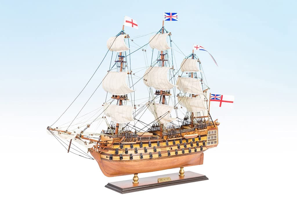 Seacraft Gallery HMS Victory Model Ships 21.5"- Fully Assembled Wooden Model Ship – Handcrafted HMS Victory Ship Model - HMS Victory Ship for Bedroom Living Room Office Display Home Decoration