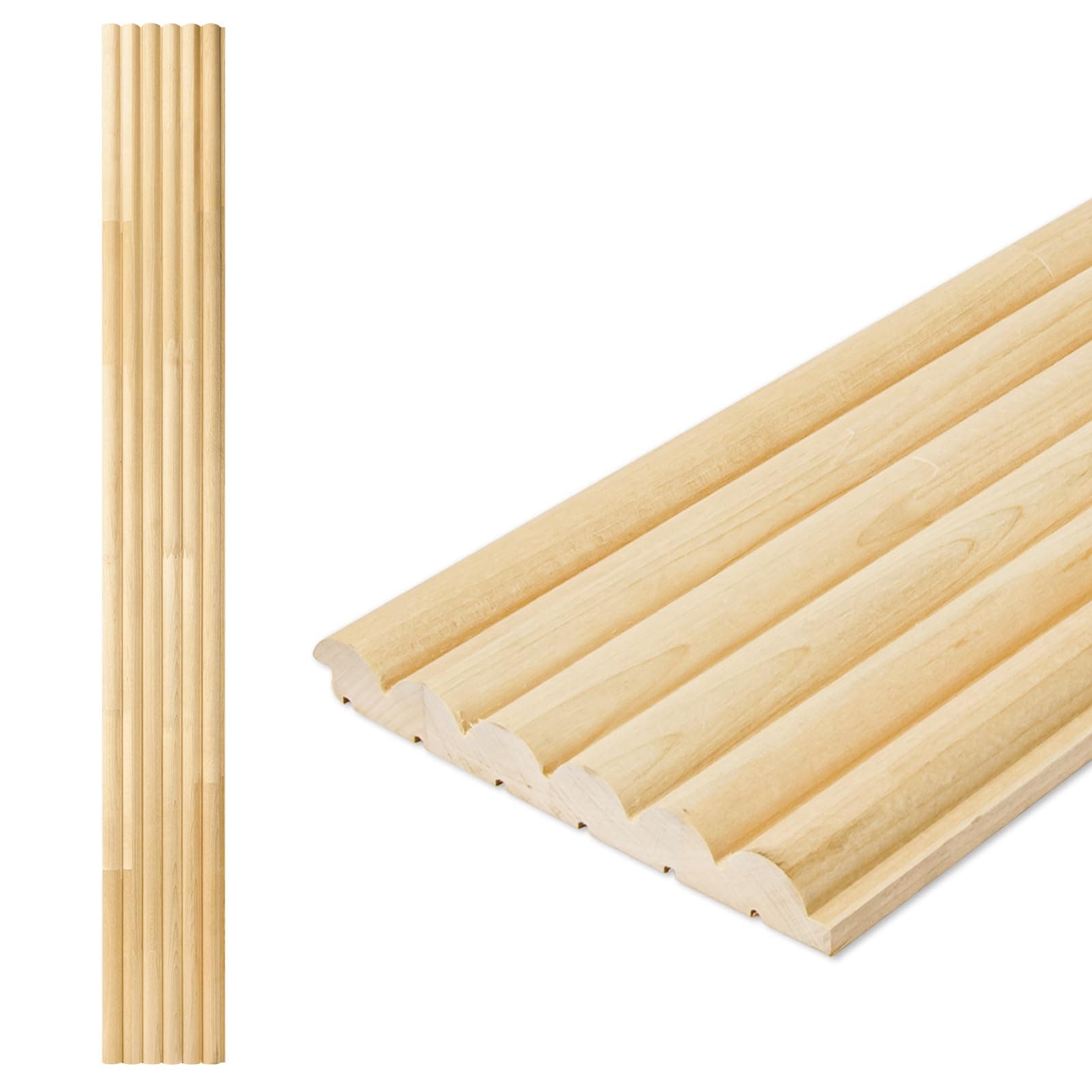 Art3d 4 Pc 96"x5.7" Wood Slat Wall Panel for Interior, Ceiling and Decoration, Semi-Cylinder Design, 15.2 SqFt