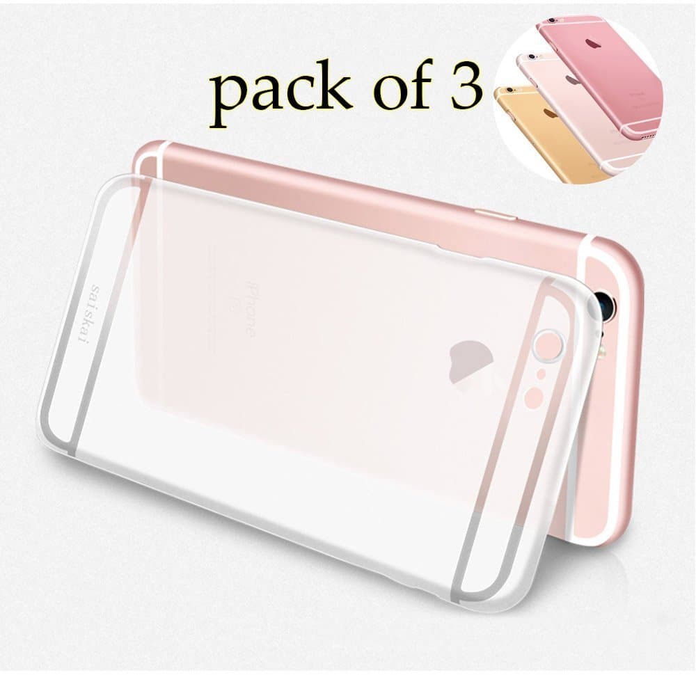 Dsoso iPhone 6 / 6s case Matte face 4.7" 0.3mm Ultra Thin For Apple pack of 3 ( White Gold Pink )