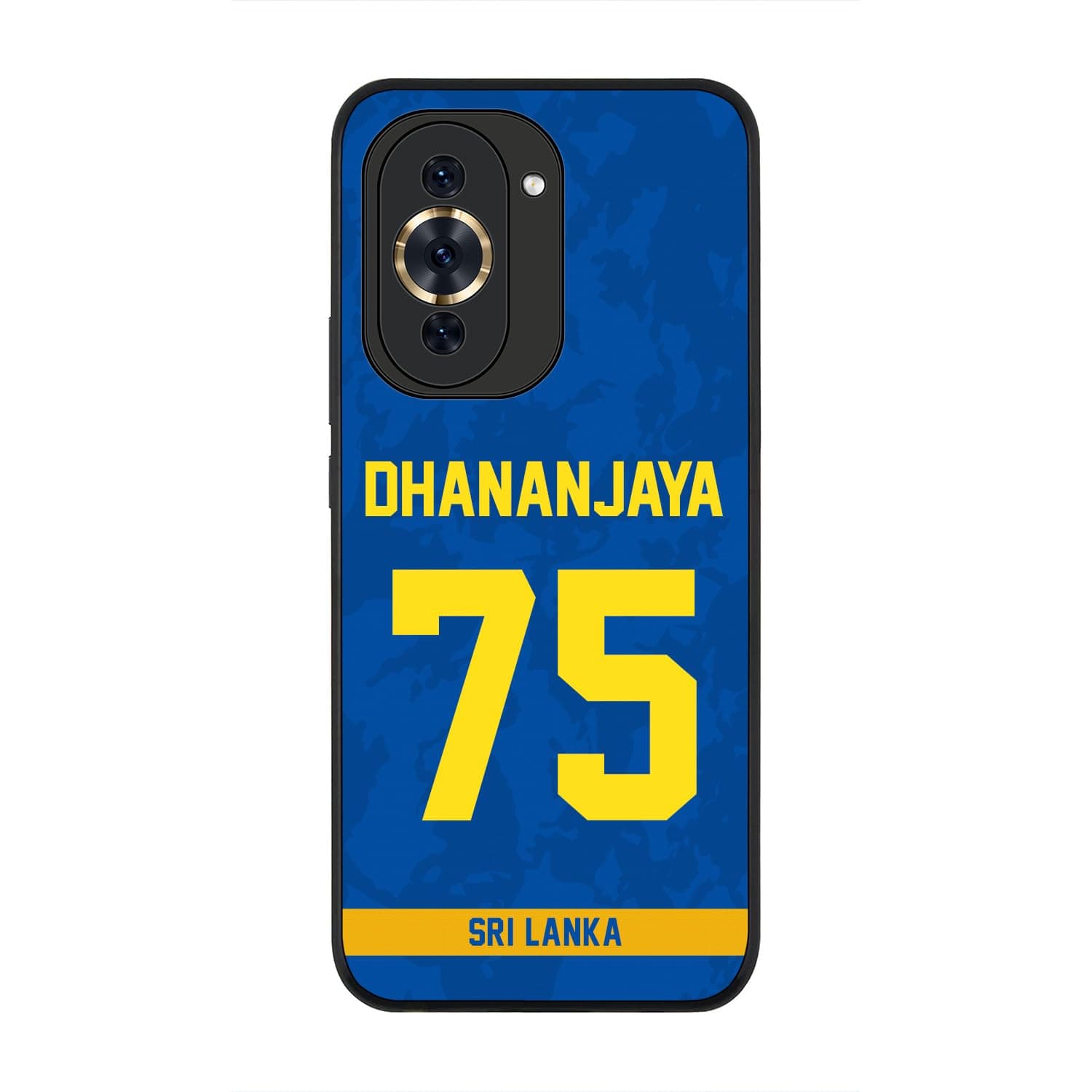 Stylizedd Cover for Huawei nova 10 4G Case, Rugged Black Slim fit Soft Flexible Anti Drop TPU Gel Thin Protective Phone Cases - Player Name - Dhananjaya de Silva, Jersey Number- 75