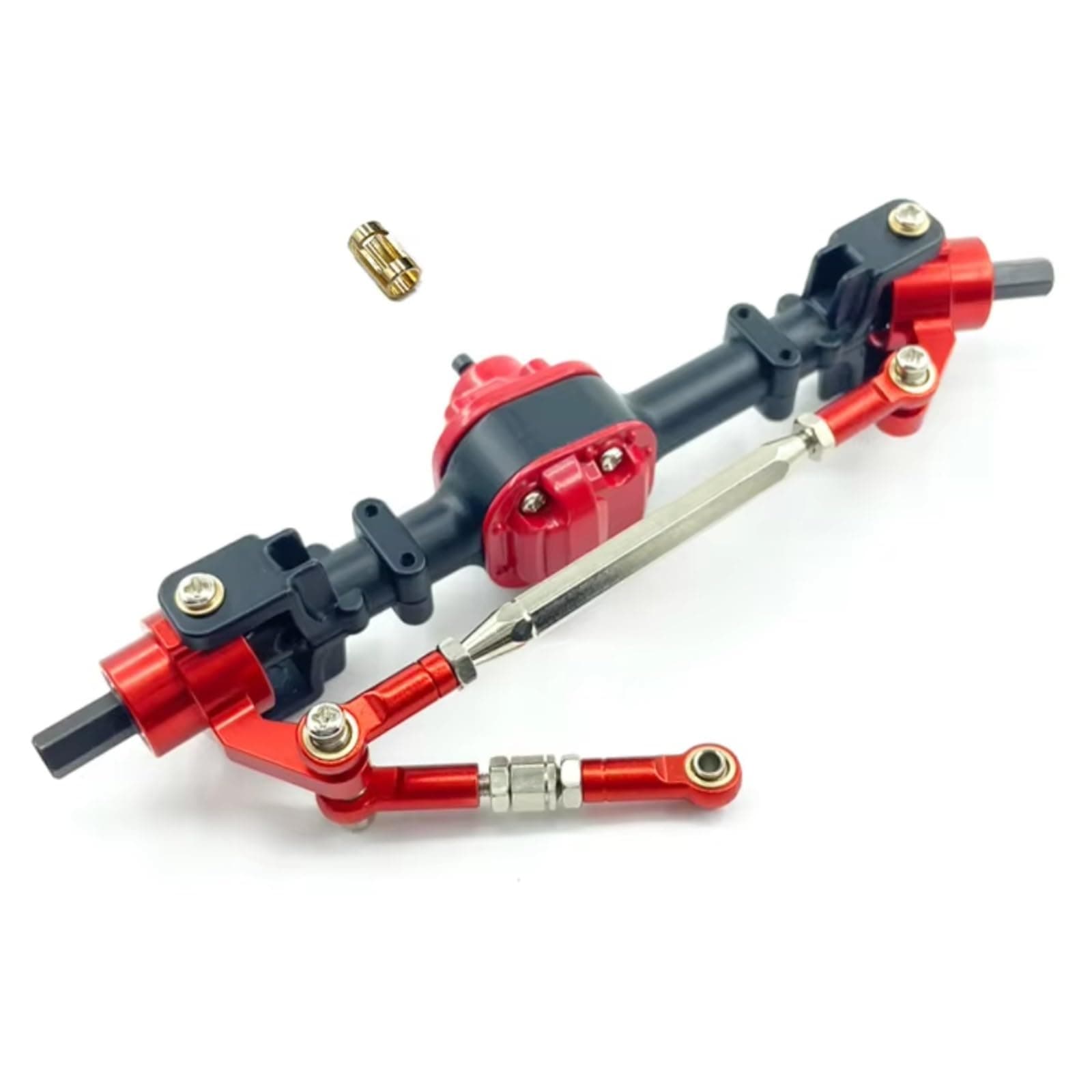 for MN for 78 82 D90 D91 D96 D99S 1/12 Metal Front and Rear Axle with 3mm to 4mm Shaft Sleeve RC Car Upgrade Parts Accessor RC Upgrade Parts(Black,Front)