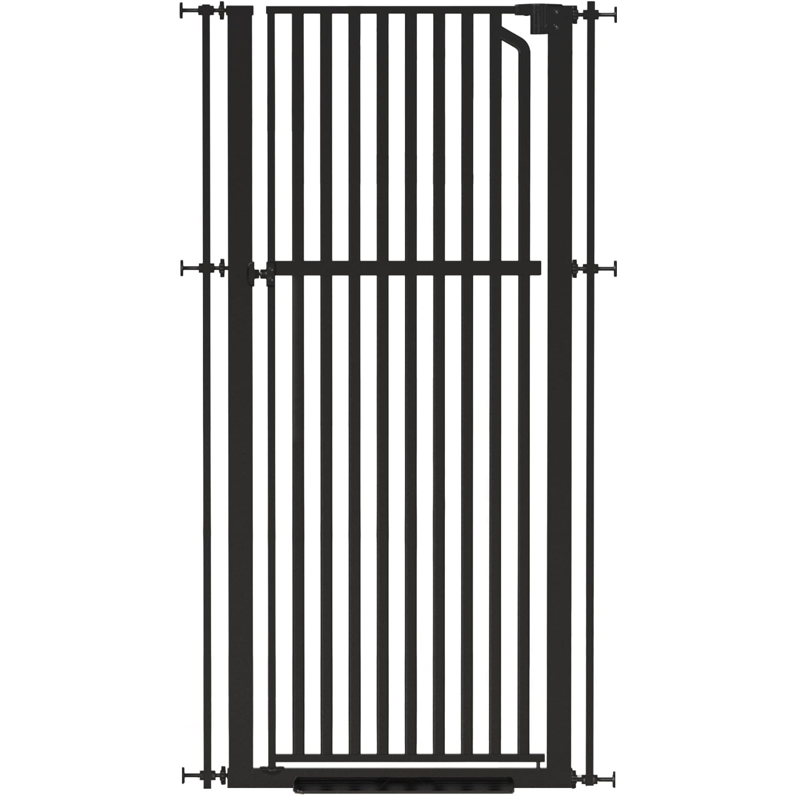 Senneny 63” Extra Tall Cat Gate Auto Close & One-Hand Open, No Drilling Pressure Mounted Kits and Wall Mounted Kits, Metal Pet Gate Fits Openings 29.5” to 33.4” Wide, Black