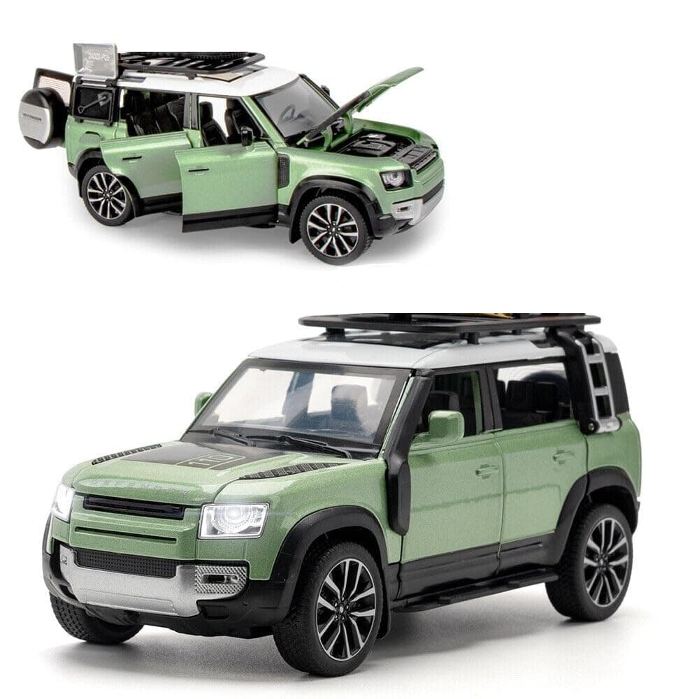 Range Rover Defender 1:32 Scale Model Car Exclusive Alloy Metal Pull Back Die-cast Car Metal Pullback Toy car with Openable Doors & Light Music Best Gifts Toys Kids