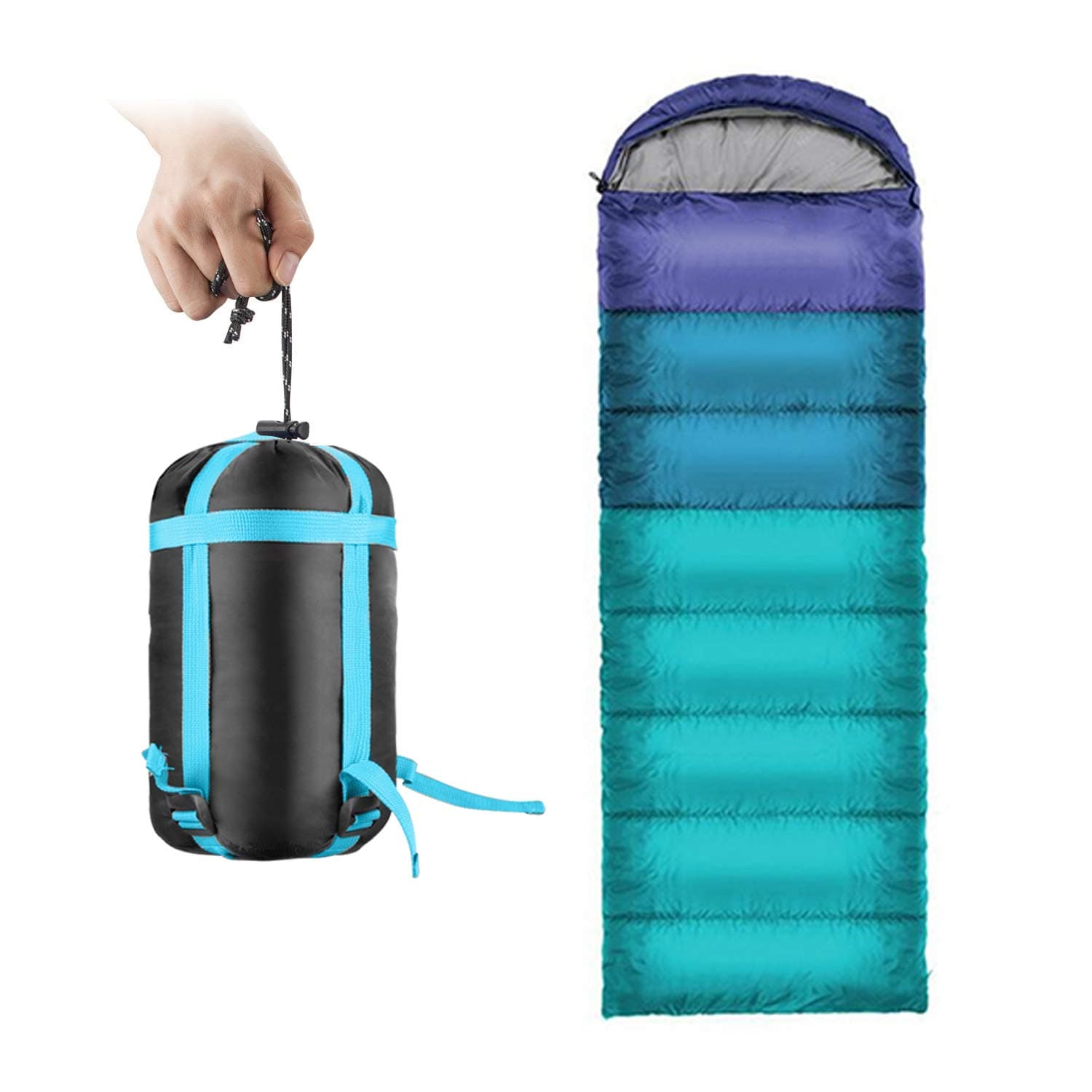 Sleeping Bag, ieGeek Lightweight Envelope Sleeping Bags with Compression Sack Portable Waterproof for 3 Season Travel Camping Hiking Backpacking Outdoor Activities,Ultra-Large for Kid/Adults