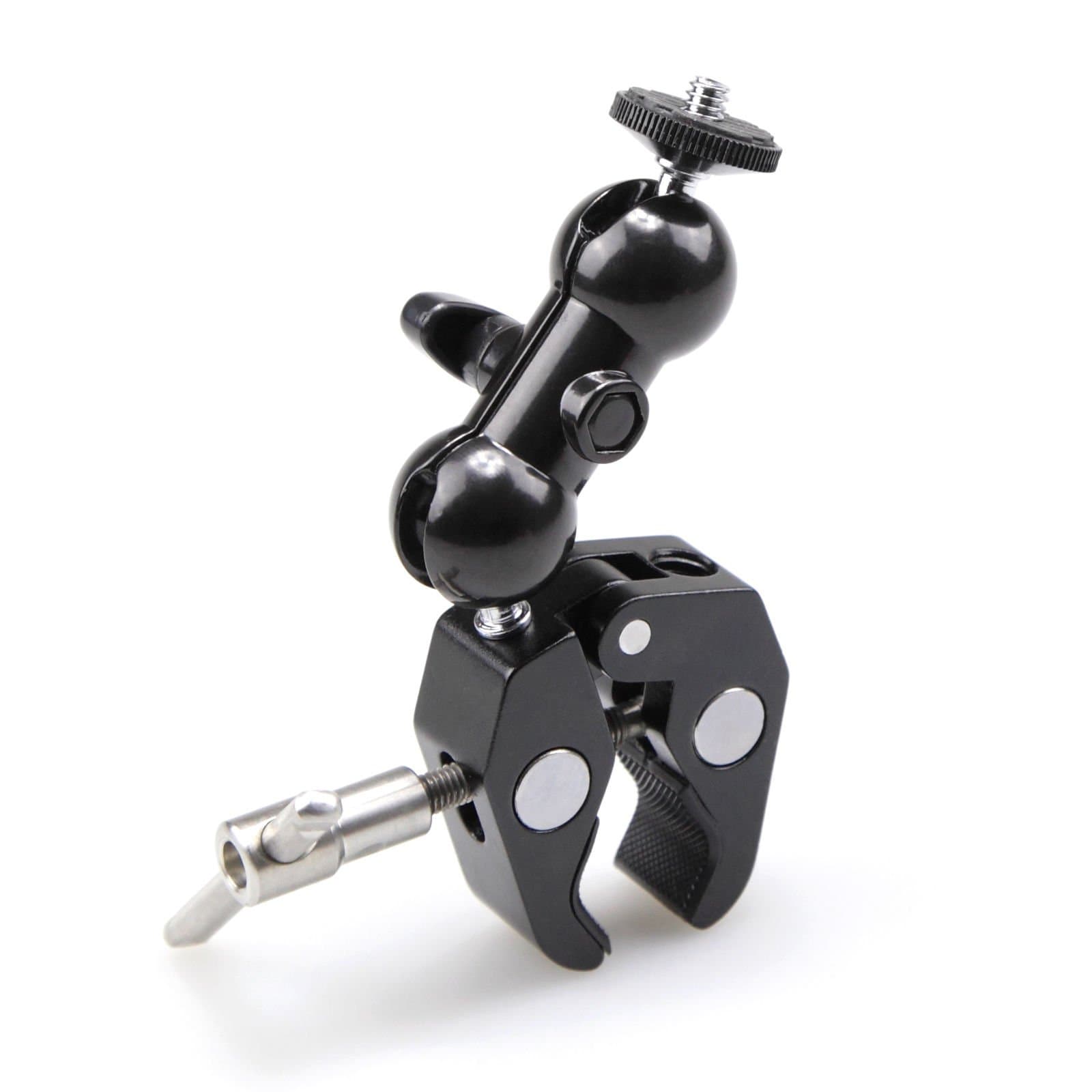 Cool Ballhead Arm Multi-Functional Double Ball Adapter with Bottom Clamp and Standard 1/4 Inches Screw